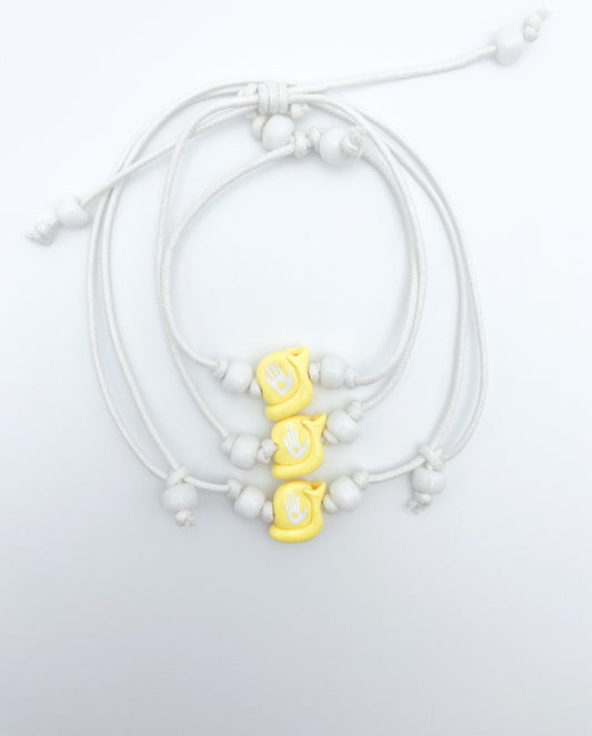 Handprint Choker Necklace, Anklet, and Bracelet Set - Yellow