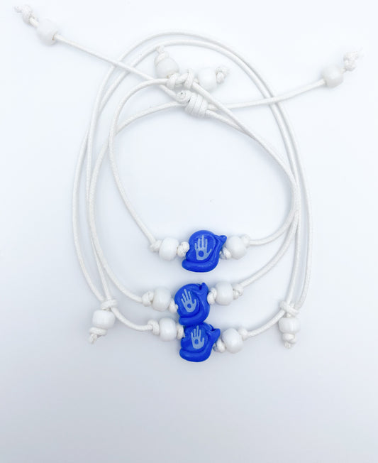 Handprint Choker Necklace, Anklet, and Bracelet Set - Blue